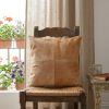 Tan Cowhide Throw Pillow - 18"