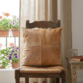 Tan Cowhide Throw Pillow - 18"