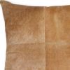 Tan Cowhide Throw Pillow - 18"