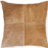 Tan Cowhide Throw Pillow - 18"