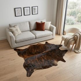 6' X 7' Brown And Black Cowhide Print Area Rug