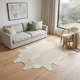 5' X 7' Off White Cowhide Print Area Rug