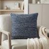 Blue Woven Cotton Blend Throw Pillow - 20"