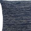 Blue Woven Cotton Blend Throw Pillow - 20"