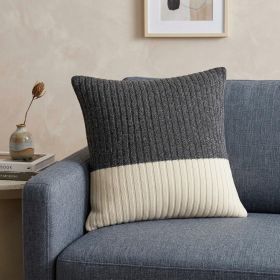 Transitional Tan Accent Pillow Cover With Poly Insert - 20" x 20"