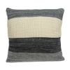 Transitional Cream And Gray Pillow Cover With Poly Insert - 20" X 7" X 20"