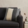 Transitional Cream And Gray Pillow Cover With Poly Insert - 20" X 7" X 20"