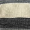 Transitional Cream And Gray Pillow Cover With Poly Insert - 20" X 7" X 20"