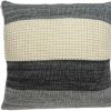 Transitional Cream And Gray Pillow Cover With Poly Insert - 20" X 7" X 20"