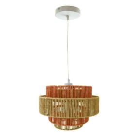 Dorset Pendant Lamp - White And Natural Terracotta