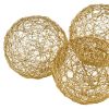 Gold Wire 3" Decorative Orbs, Set of Three