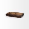 Brown Rectangular Wood Indoor Outdoor Serving Tray With Handles - Set of Two