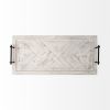 White and Natural Wood Indoor Outdoor Tray With Handles - 35"