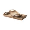 Natural Brown Wood With Grains And Knots Highlight Trays - Set of Two