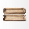 Natural Brown Wood With Grains And Knots Highlight Trays - Set of Two