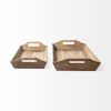 Natural Brown Wood With Grains And Knots Highlight Trays - Set of Two