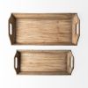 Natural Brown Wood With Grains And Knots Highlight Trays - Set of Two