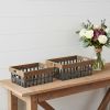 Gray Metal Basket - Set of Two - 19"