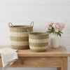 Natural And Beige Wicker Basket - Set of Two