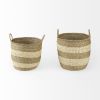 Natural And Beige Wicker Basket - Set of Two
