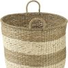Natural And Beige Wicker Basket - Set of Two