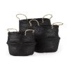 Black Wicker Basket - Set of Three