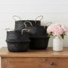 Black Wicker Basket - Set of Three