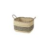 Natural And Black Rattan Basket, Set of Two
