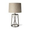 Bronze Lamp Base LED With Beige Shade - 29"