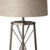 Bronze Lamp Base LED With Beige Shade - 29"