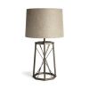 Bronze Lamp Base LED With Beige Shade - 29"