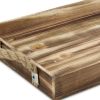 Brown Distressed Wood Handmade Serving Tray With Rope Handles - 20"