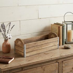 Brown Solid Wood Organizer Box - 14"