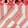 Red And White Striped Cotton Tablecloth - 71" X 95"