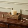 Wide Pillar Tabletop Candle Holder