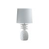 White Pineapple Table Lamp With Empire Shade - 17"