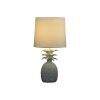 White Pineapple Table Lamp With Empire Shade - 17"