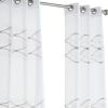 White Wave Embroidered Window Panels - Set of Two - 84"