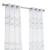 White Wave Embroidered Window Panels - Set of Two - 84"