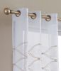 Gold Wave Embroidered Window Panels - Set of Two - 84"
