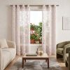 Blush Floral Embroidered Window Panels - Set of Two - 84"
