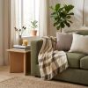 Plush Multi Beige Plaid Throw Blanket with Tassels