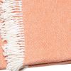 Coral And Ivory Cotton Woven Plush Throw Blanket with Tassels - 55" X 70"