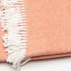 Coral And Ivory Cotton Woven Plush Throw Blanket with Tassels - 55" X 70"