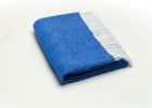 Royal Blue And White Woven Herringbone Plush Throw Blanket - 50" X 60"