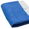 Royal Blue And White Woven Herringbone Plush Throw Blanket - 50" X 60"
