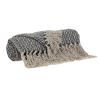 Beige and Black Quilted Cotton Abstract Throw Blanket - 52" X 67"