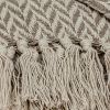 Multi Beige Herringbone Woven Handloom Throw