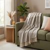 Tufted Beige Fringed Woven Handloom Throw
