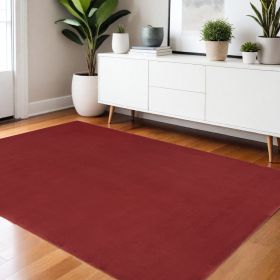 Brick Red Stain Resistant Indoor Outdoor Area Rug - 4' X 6'